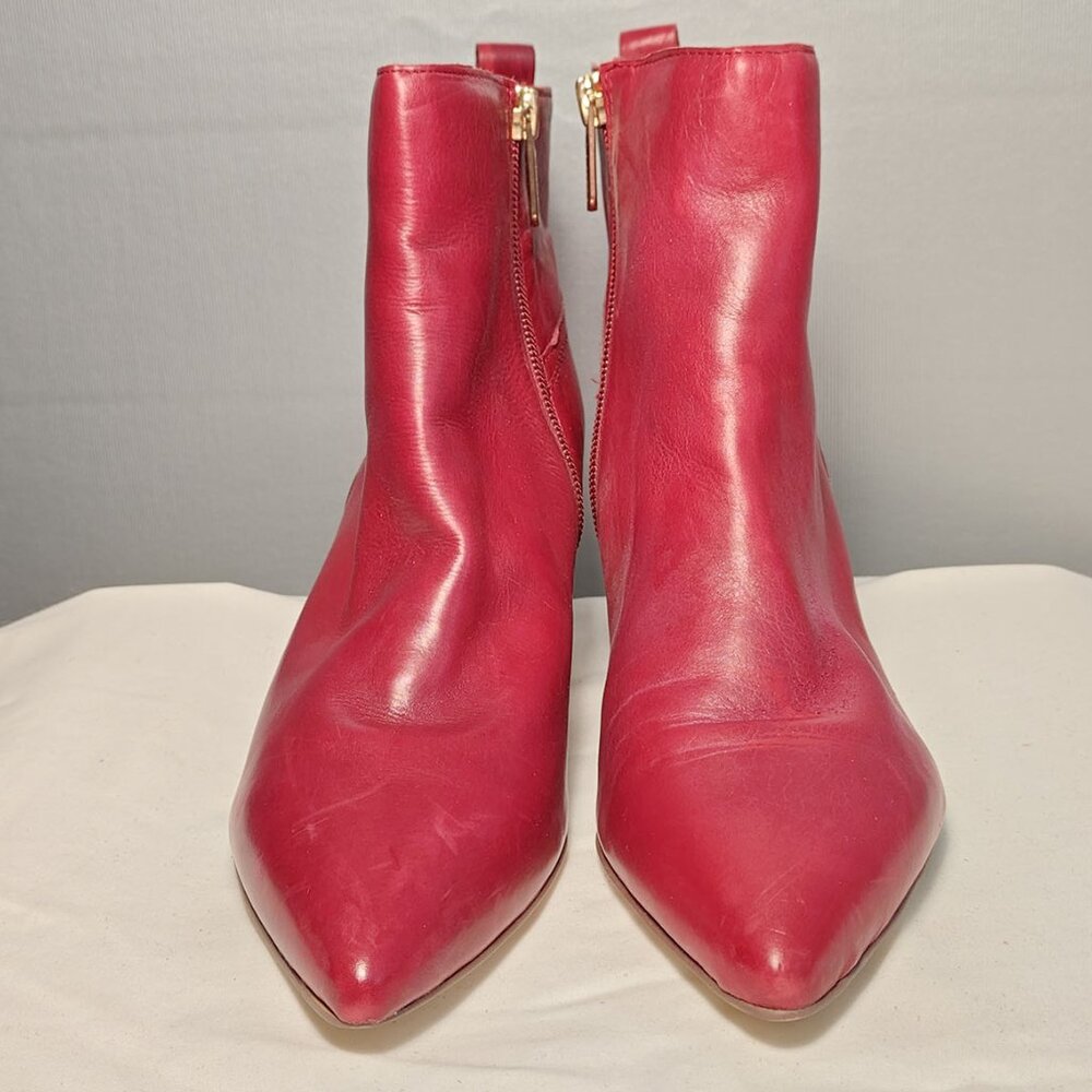 Reddish-Pink "Sarto" Zipper Heeled Boots